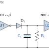 تعریف مولتی ویبراتور مونواستابل با گیت NOT در مدار